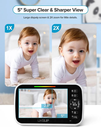 Baby Monitor Camera: 960ft Range, Night Vision, Temp Sensor